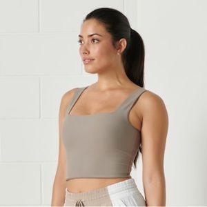 YBL Athletic beige Lined tank top with scrunchie